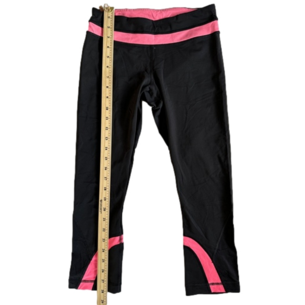 Lululemon Leggings Pants Womens Size 6 Black Pink Yoga Dance Athleisure Capri